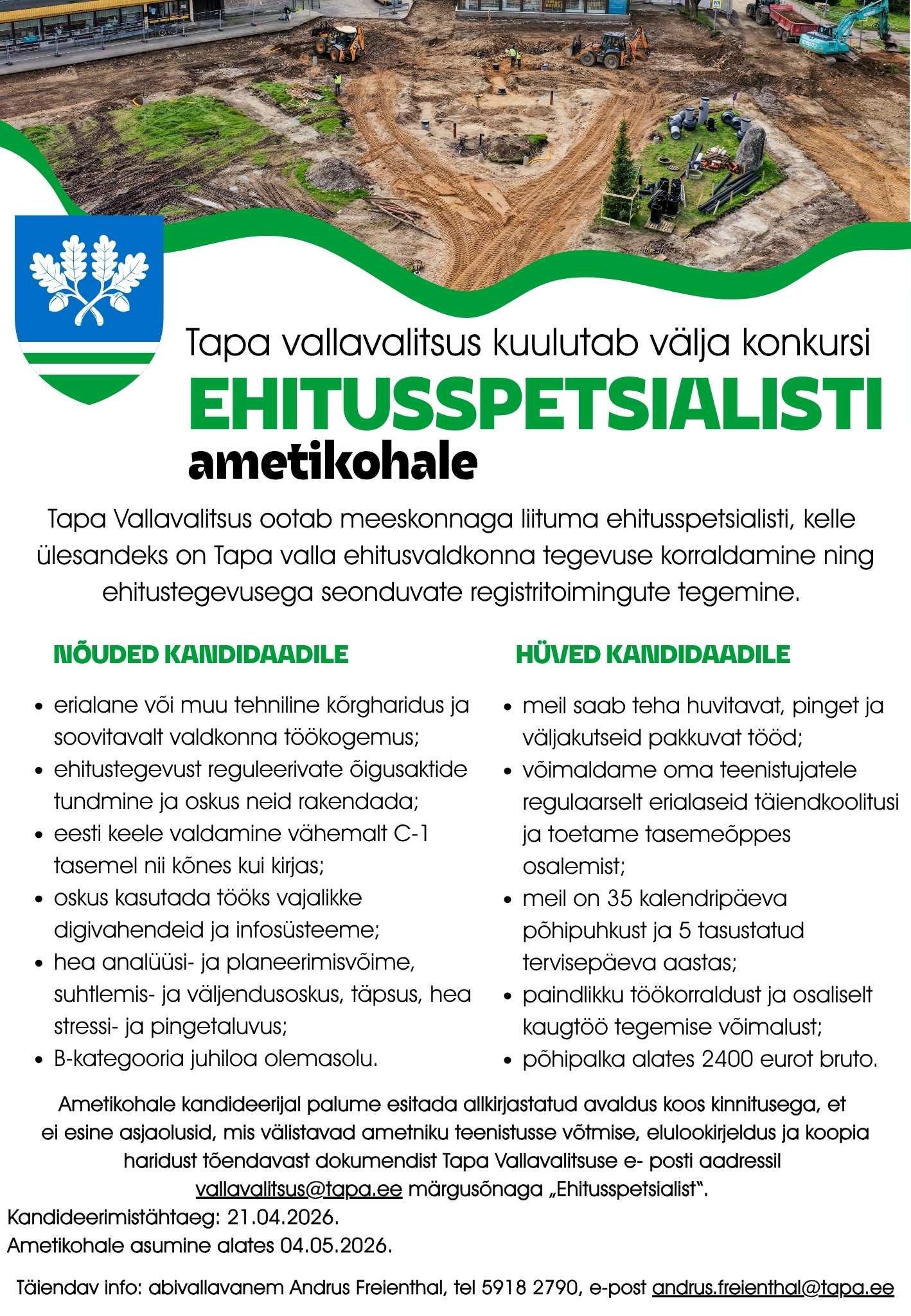 Ehitusspetsialisti töökuulutus